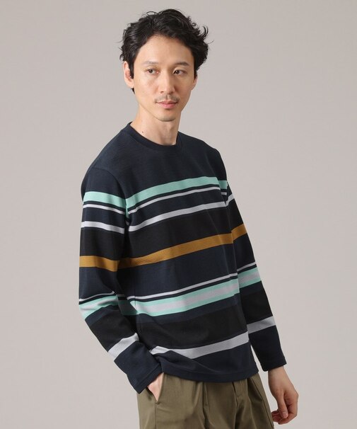 リップルパネルボーダーカットソー