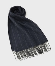 【洗えるカシミヤ】ヘリンボン ストライプ マフラー