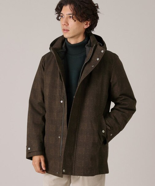 【3WAY】ジャカード グレンチェック ダウンライナー ブルゾン