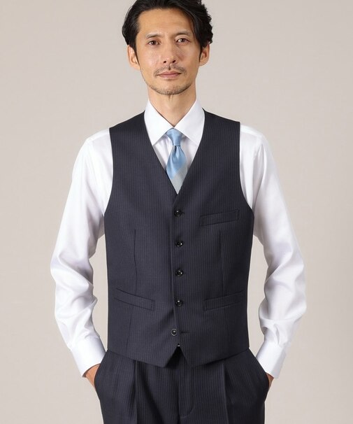 【DORMEUIL AMADEUS365】ピンストライプ ベスト/3ピース対応