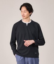 【Made in JAPAN】フェイクレイヤード　キーネック　カットソー