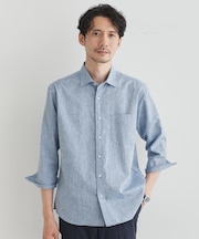 ハイブリッド リネン 7分袖 シャツ