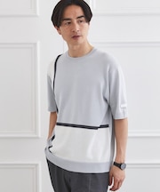 カラーブロッキング プルオーバー ニット