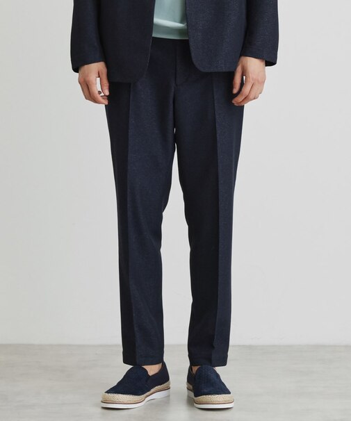 【尾州織】後染め ドビーメッシュ イージーパンツ