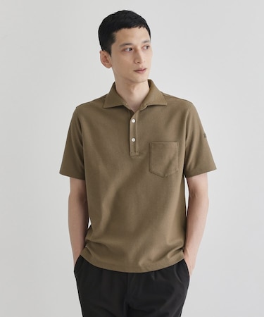 【尾州織】メランジメッシュ ポロシャツ