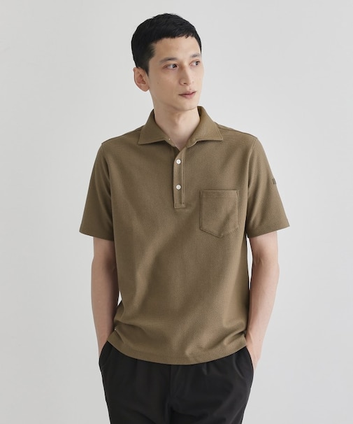 【尾州織】メランジメッシュ ポロシャツ