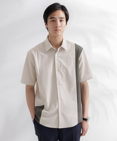 サイド切り替え 半袖シャツ