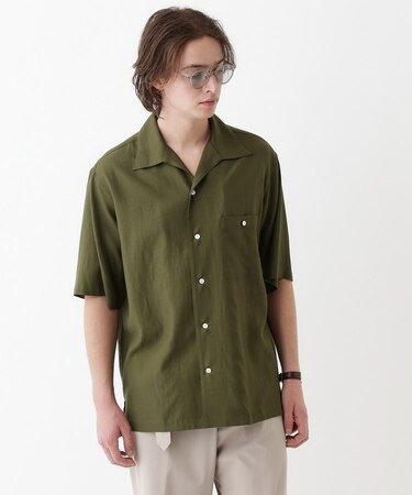 【THE FLAGSHIP】変形オープンカラー 半袖シャツ