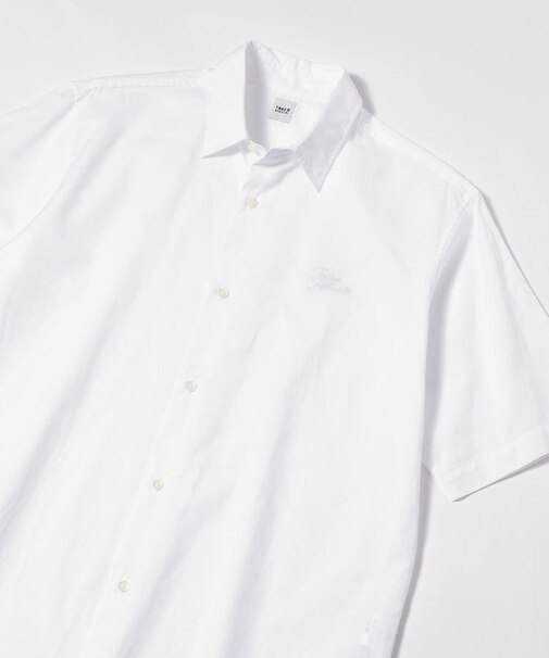 【LIMITED】ワンポイントロゴ刺繍 綿麻半袖シャツ