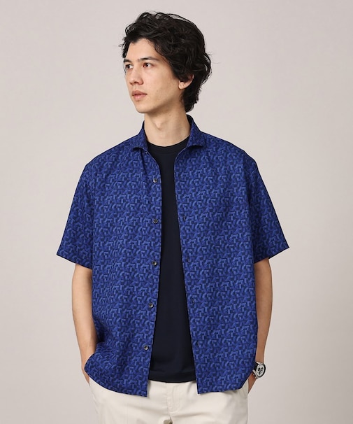 マイクロパズル柄 半袖シャツ