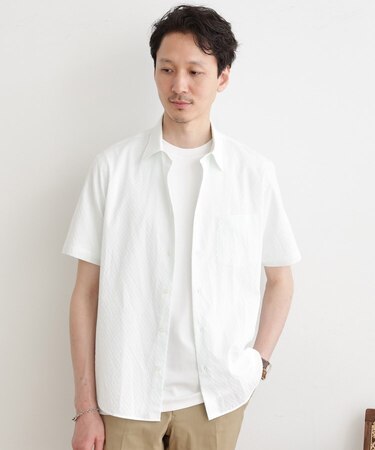 【播州織り】ドビーストレッチシャツ