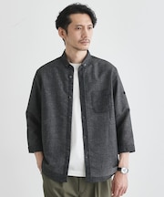 【Sサイズ～】カラミ織り 7分袖シャツ