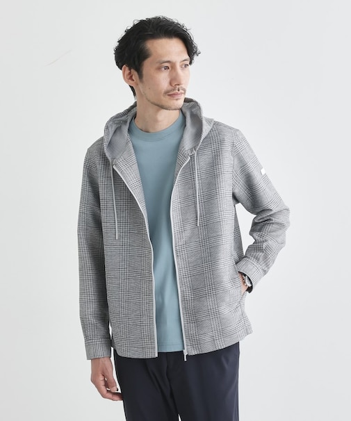 【軽羽織】カラミ織り フード羽織りシャツ