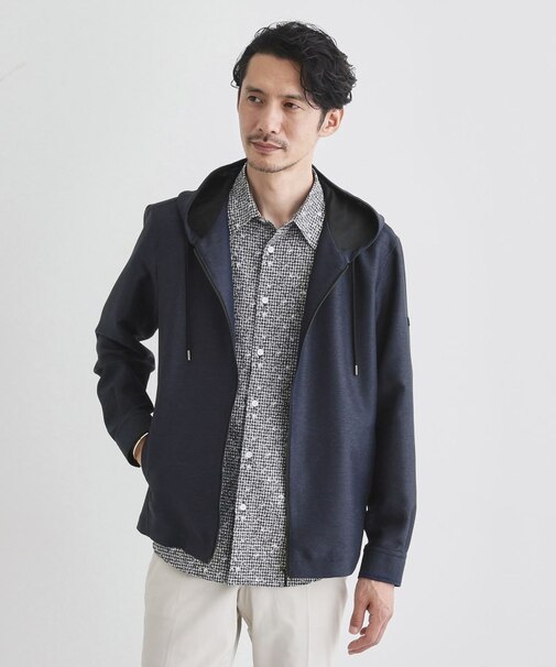 【軽羽織】カラミ織り フード羽織りシャツ