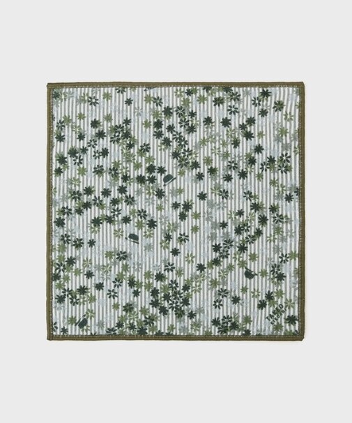 ストライプ小花プリントフォンカチ