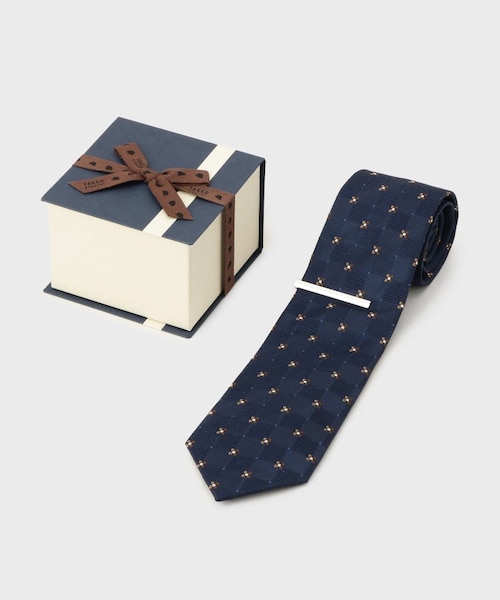 BOXセット】ベーシックネクタイ＆リバティハンカチ 特製ギフトセット