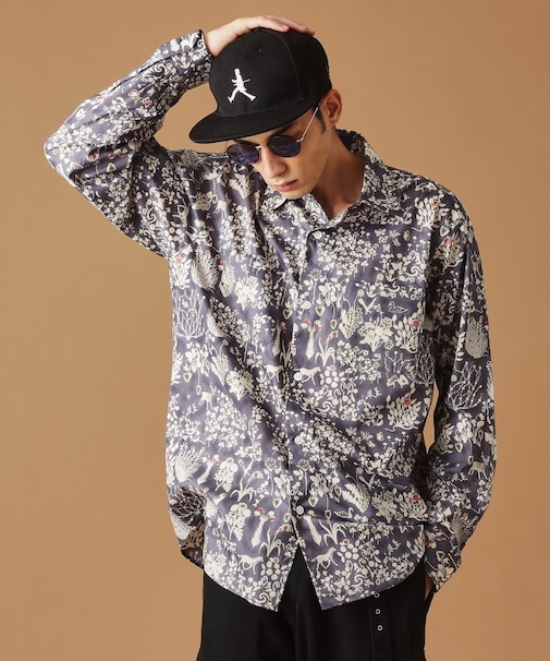 【Sサイズ~】フラワープリントシャツ