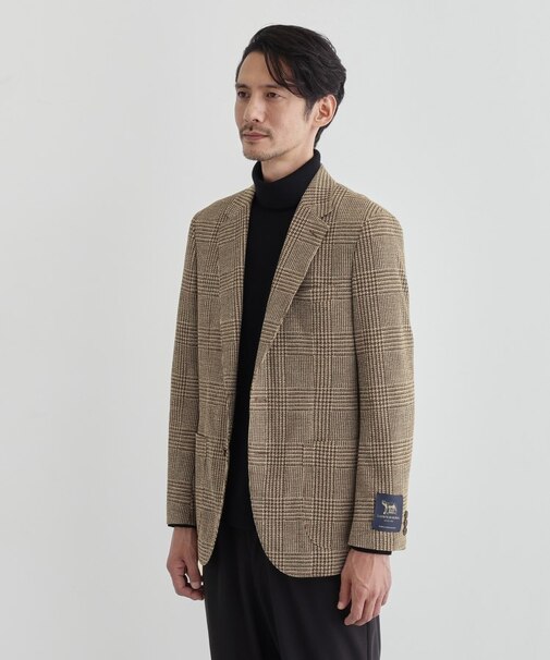 グレンチェックプリント ジャージ ジャケット