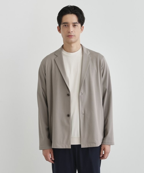 ★新品★タケオキクチ★ソリッド ドット ストレッチ カーディガン ジャケット★L 尾州織】メランジショールカラー カーディガン