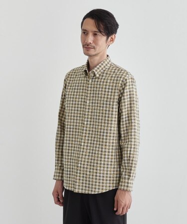 チェックボーラーガーゼシャツ