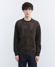 【Made in JAPAN】ビッグチェック&スライドパズル柄 ニット