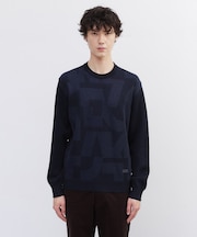 【Made in JAPAN】ビッグチェック＆スライドパズル柄 ニット