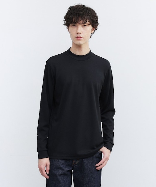 ウール混 モックネック プルオーバー