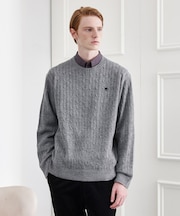 【LIMITED】ワンポイント刺繍ケーブルニット