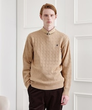 【LIMITED】ワンポイント刺繍ケーブルニット