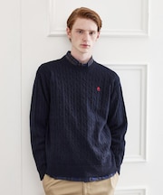 【LIMITED】ワンポイント刺繍ケーブルニット