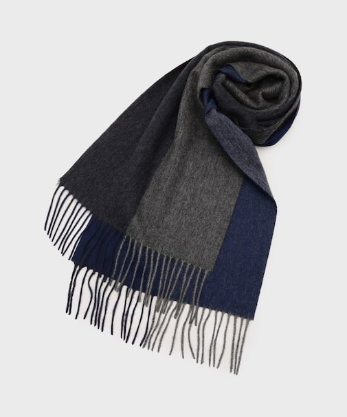 【洗えるカシミヤ】 カシミヤ100 4面パネルマフラー