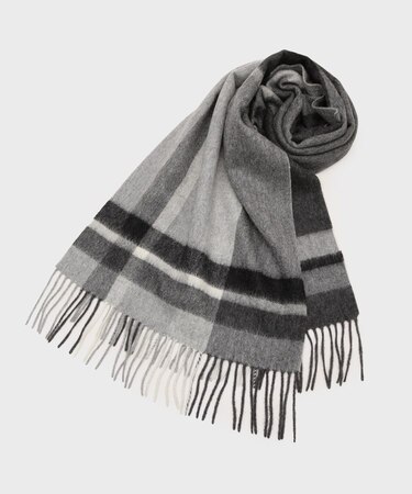 【洗えるカシミヤ】 カシミヤ100 パネルチェックマフラー