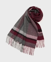 【洗えるカシミヤ】 カシミヤ100 パネルチェックマフラー