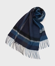 【洗えるカシミヤ】 カシミヤ100 パネルチェックマフラー