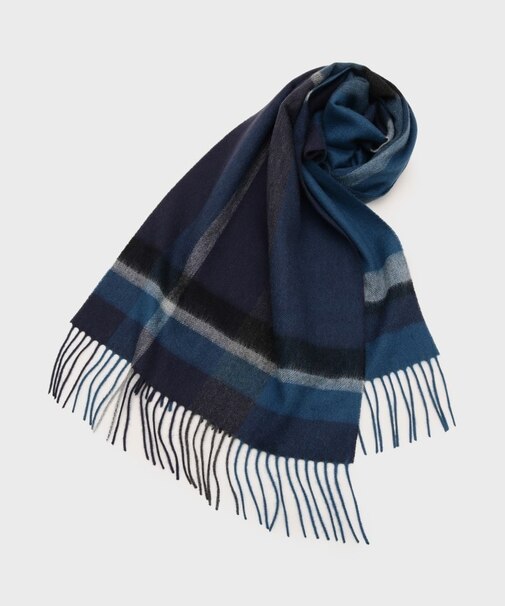 【洗えるカシミヤ】 カシミヤ100 パネルチェックマフラー