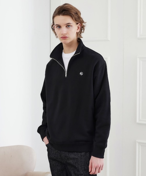 【LIMITED】ワンポイント刺繍ハーフジップスウェット トレーナー