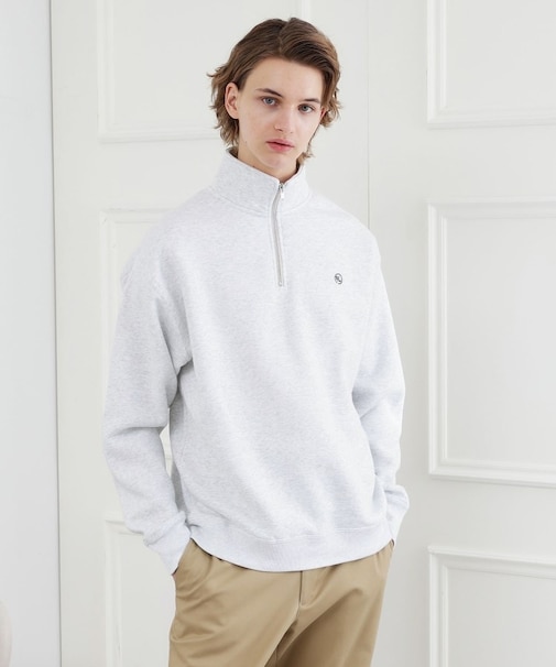 【LIMITED】ワンポイント刺繍ハーフジップスウェット トレーナー