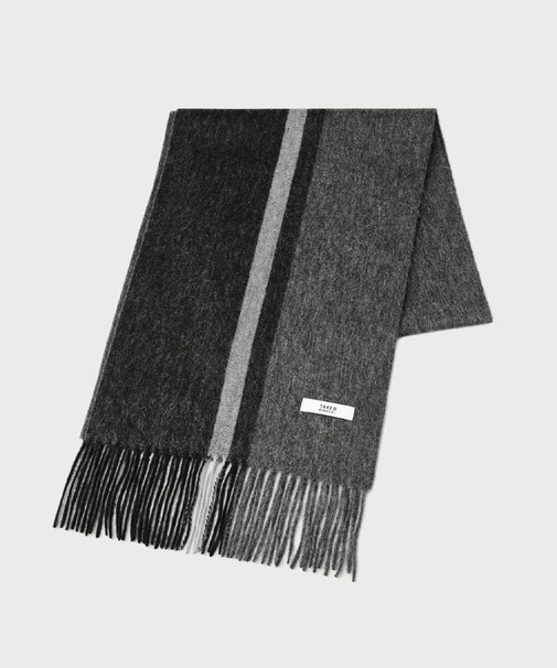 【ラッピング巾着セット】カシミヤブレンドパネルマフラー