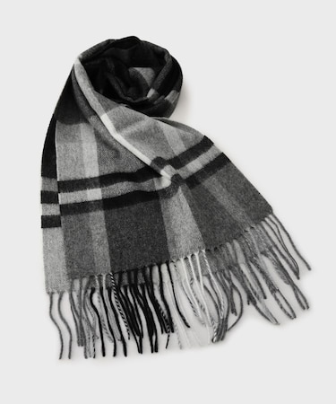 チェックカシミヤマフラー