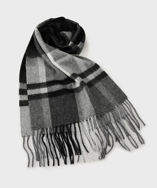 チェックカシミヤマフラー