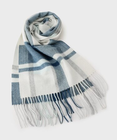 チェックカシミヤマフラー