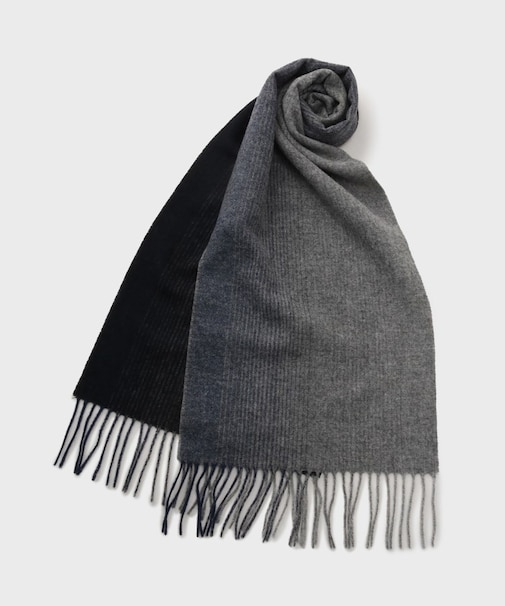 【洗えるウールカシミヤ】 グラデーションマフラー