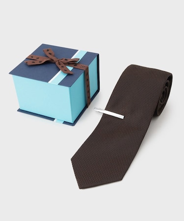 【BOXセット】ベーシック メランジ ネクタイ&タイバー