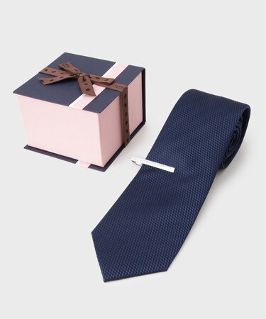 【BOXセット】ベーシック メランジ ネクタイ&タイバー