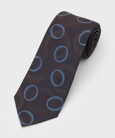 【縁起の良いネクタイ】PNJ 巴（ともえ）紋ジオメトリックネクタイ