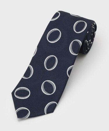 【縁起の良いネクタイ】PNJ 巴（ともえ）紋ジオメトリックネクタイ