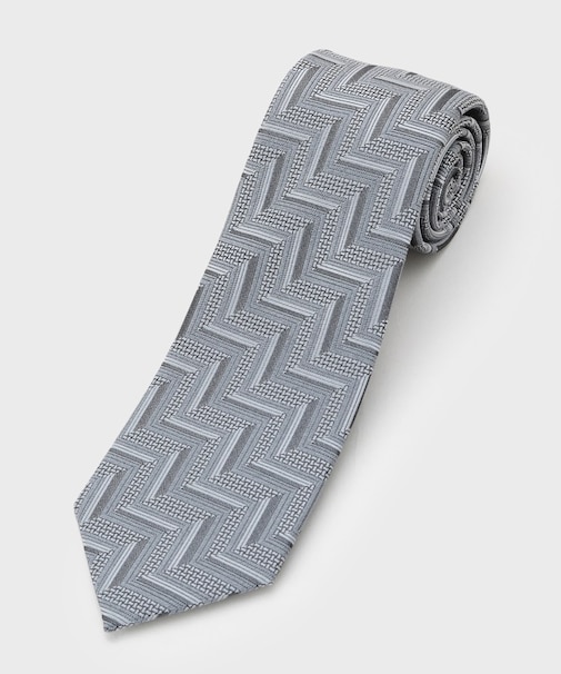 フィラメントシルク 網代文様シャドーストライプネクタイ