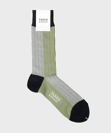 カラーブロック クルーソックス