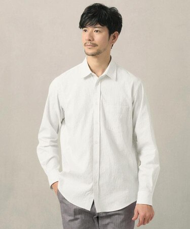 播州 ドビーストライプ フラワーシャツ