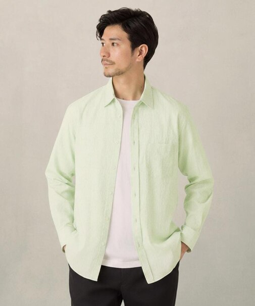 播州 ドビーストライプ フラワーシャツ